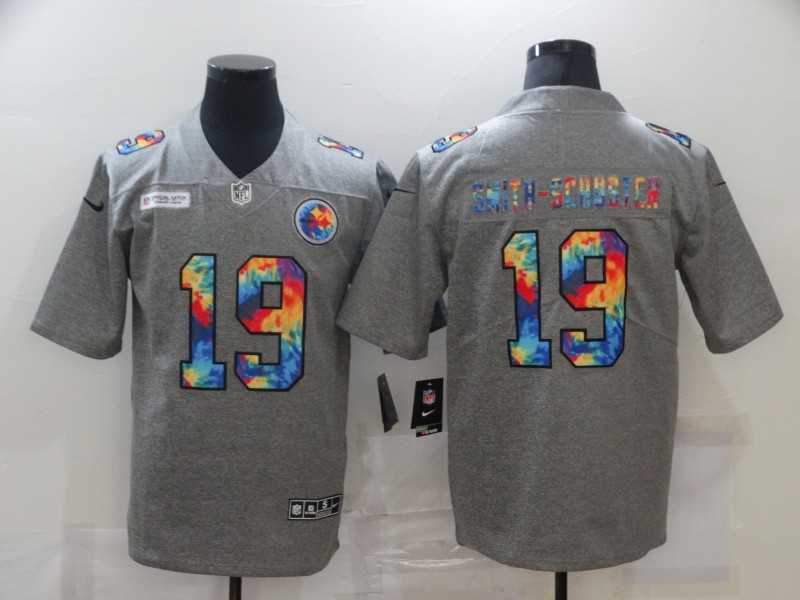 Nike Steelers 19 JuJu Smith-Schuster Gray Vapor Untouchable Rainbow Limited Jersey Dzhi,We sell and wholesale Nike Steelers 19 JuJu Smith-Schuster Gray Vapor Untouchable Rainbow Limited Jersey Dzhi on line form chian!